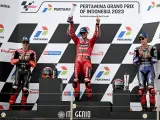 Bagnaia lidera el podio en el GP de Indonesia.