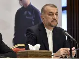 El ministro de Exteriores de Irán, Hosein Amir Abdolahian, en una rueda de prensa en Beirut, Líbano, el 14 de octubre de 2023.