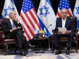 El presidente Joe Biden y el primer ministro israelí Benjamin Netanyahu este miércoles 18 de octubre.
