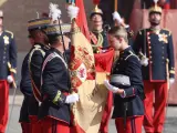 La Princesa Leonor en la jura de bandera en el Patio de Armas de la Academia General Militar de Zaragoza a 07 de Octubre de 2023 en Zaragoza (Espa&ntilde;a). JURA BANDERA;CASA REAL;PRINCESA LEONOR;REYES;FAMOSOS;REALEZA Ra&uacute;l Terrel / Europa Press 07/10/2023