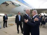 Joe Biden, a su llegad a Israel es recibido por Benjamin Netanyahu