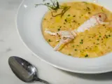 La sopa de galeras es uno de los platos estrella en ‘La Barra de Inchausti’.