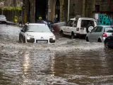 Inundaciones durante el paso de la borrasca Aline en Vigo.