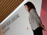 La presidenta de la Comunidad de Madrid, Isabel D&iacute;az Ayuso, este lunes en Valdemoro.