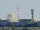 Imagen de un ataque de Hizbulá sobre posiciones israelíes.