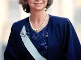 La reina Sofía con la diadema de la chata