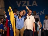 María Corina Machado celebra el resultado anunciado por la Comisión Nacional de Primarias.
