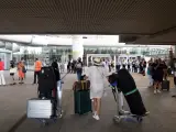 Llegada de turistas al aeropuerto de la Costa del Sol, en Málaga.