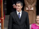 El presidente del Gobierno en funciones, Pedro S&aacute;nchez, en la tribuna del acto de jura de la Constituci&oacute;n ante las Cortes Generales, en el Congreso de los Diputados, a 31 de octubre de 2023, en Madrid (Espa&ntilde;a).