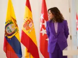 La presidenta de la Comunidad de Madrid, Isabel D&iacute;az Ayuso, este viernes en la Real Casa de Correos.