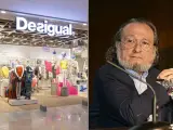 Combo de imágenes de una tienda de Desigual y del economista Santiago Niño Becerra.