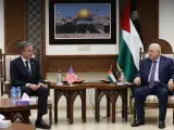 Reunión entre el secretario de Estado estadounidense, Antony Blinken y el presidente de la Autoridad Nacional Palestina, Mahmud Abás.