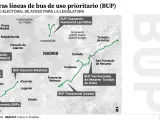 Líneas de buses prioritarios incluidas en el programa del PP al 28-M.
