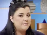 Cristina Blanco en un plató de televisión de Telecinco.