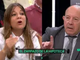 La experta hipotecaria Montse Cespedosa y el economista Gonzalo Bernardos, en el plató del programa 'laSexta Xplica'.