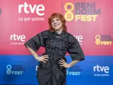 La actriz y cantante Angy Fernández, en su presentación como candidata al Benidorm Fest.