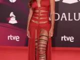 Anitta en la alfombra roja de los Latin Grammy.