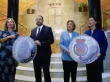 Presentación de la moneda conmemorativa que ha acuñado la Fábrica Nacional de Moneda y Timbre con motivo de la mayoría de edad de la Princesa de Asturias.