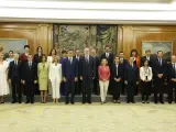 Imagen de los 22 ministros tras la promesa de su cargo.