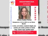 Aviso de desaparición de Elena Isabel Peña.