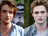 A la izquierda, Robert Pattinson en la premiere de 'Harry Potter y el cáliz de fuego', y a la derecha, fotograma de 'Crepúsculo'