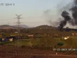 Un incendio en un camión obliga a cortar la A-5 en Talavera de la Reina.