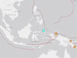 Zona del terremoto en Indonesia