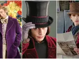 Gene Wilder, Johnny Depp y Timothée Chalamet como Willy Wonka