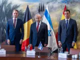 El primer ministro de Israel, Benjamin Netanyahu, y el presidente español, Pedro Sánchez.