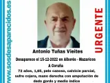 Encuentran en cráneo de Antonio Tuñas, el vecino desaparecido en Mazaricos en diciembre de 2022.