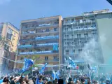 Homenaje a Maradona en las calles de Nápoles.