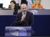 El presidente del Partido Popular Europeo (PPE), Manfred Weber, durante el debate sobre la amnistía en el Parlamento europeo, Estrasburgo (Francia) el 22 de noviembre de 2023.
