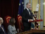 El rey Felipe VI pronuncia el discurso de apertura de la XV Legislatura de las Cortes Generales, en el Congreso de los Diputados.