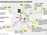 Nueva red de autobuses nocturnos en Madrid.