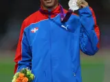 Luguelín Santos, con su medalla de plata en los JJ.OO. de Londres 2012.