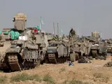 Soldados israel&iacute;es cerca de la frontera con la Franja de Gaza