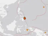 Localización de terremoto en Filipinas