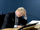 Boris Johnson declara por la investigación sobre la gestión de su Gobierno en la crisis de la covid.