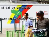 Un mural promueve la anexión del Esequibo a Venezuela.