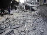 Edificios bombardeos por el Ejército israelí en Gaza.