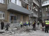 Efectos de los bombardeos rusos en Járkov.