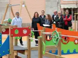 La alcaldesa de Valencia, María José Catalá, este miércoles, en una visita a la peatonalización del entorno del Mercado del Cabanyal.