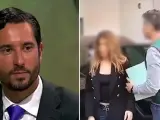 Cándido Conde-Pumpido y la mujer detenida que le denunció por agresión sexual.