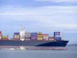Un buque carguero con contenedores de Maersk, en una imagen de archivo.