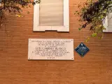 Placa en recuerdo de Carrero Blanco, asesinado en la calle Claudio Coello de Madrid en 1973.