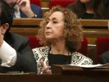 Ester Capella durante el pleno del Parlament