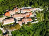 Vista aérea de la localidad croata de Hum.