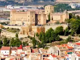 Vista aérea de Alcañiz con su castillo.