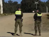 Policía militar en Cerro Muriano, durante el operativo de búsqueda de los dos fallecidos.