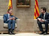 El presidente del Gobierno, Pedro Sánchez, y el president de la Generalitat de Catalunya, Pere Aragonès.